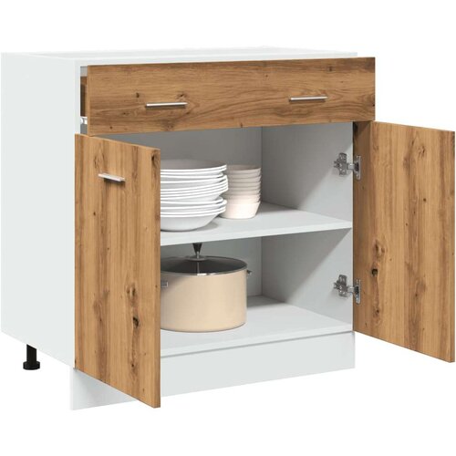 vidaXL Spodnja omarica s predalom artisan hrast 80x46x81,5 cm inž. les Cene