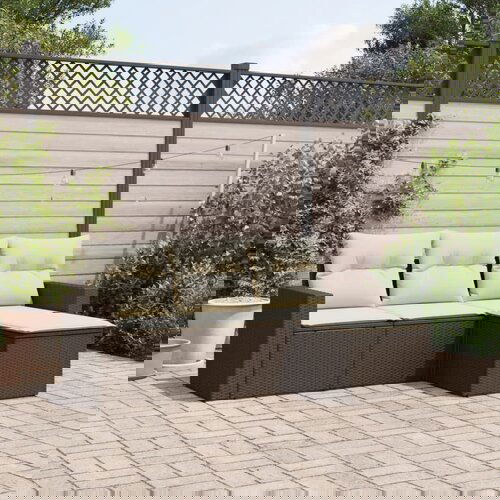 VidaXL 4-dijelni set vrtnih sofa od poliratana s jastucima smeđi Slike