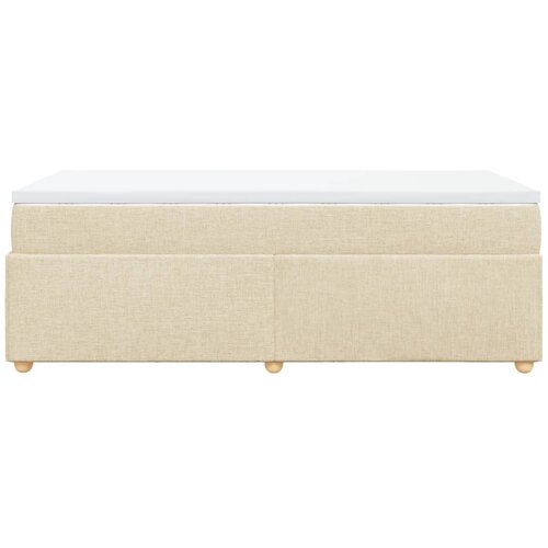  Krevet s oprugama i madracem krem 90 x 200 cm od tkanine Slike