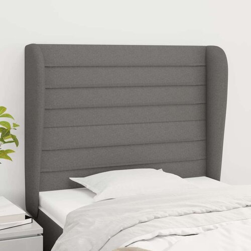  Uzglavlje s u&amp;scaron;ima tamnosivi 103x23x118/128 cm od tkanine Slike