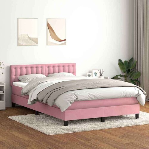  Boxspring - Krevet s oprugama i madracem LED ružičasti 160x210 cm bar&amp;scaron;unasti - Ružičasta 160 x 210 cm gumbi Slike