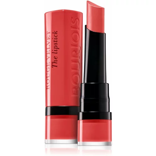 Bourjois Rouge Velvet The Lipstick mat šminka 2,4 g odtenek 08 Rubi´s Cute za ženske