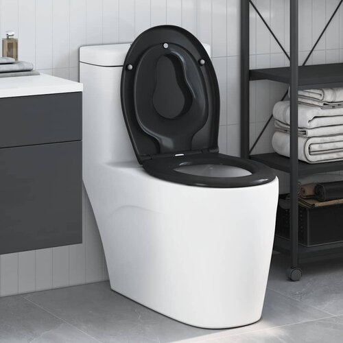  WC daska Crna 47 x 37 x 4 cm Duroplast Slike