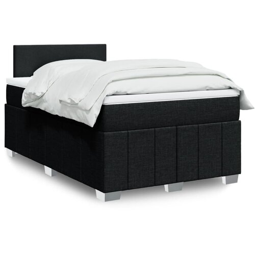 vidaXL Box spring postelja z vzmetnico črn 120x200 cm blago Cene