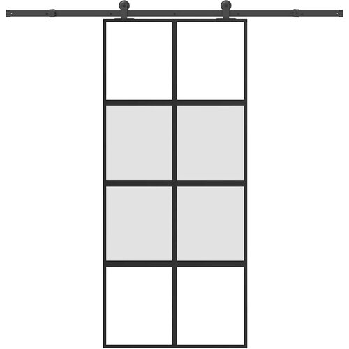 vidaXL Drsna vrata z opremo 90x205 cm kaljeno steklo in aluminij Cene