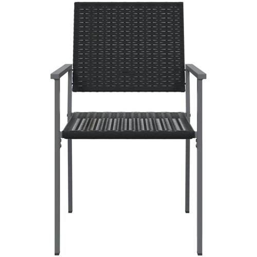  Vrtne stolice 2 kom crne 54 x 62,5 x 89 cm od poliratana Slike