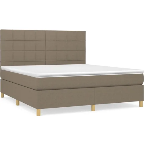 vidaXL Box spring postelja z vzmetnico taupe 180x200 cm blago, (20897475)