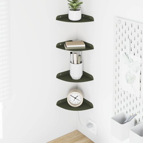  Lebdeća polica s policom 4 pcs Maslinasto zelena 15 x 15 x 2 cm Cijene