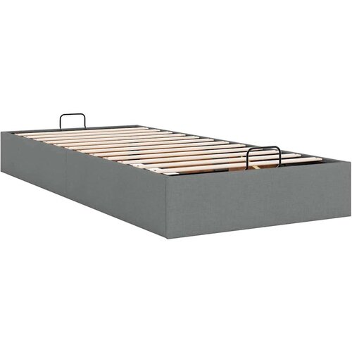VidaXL okvir za krevet bez madraca tamnosivi 90x200 cm od tkanine Slike