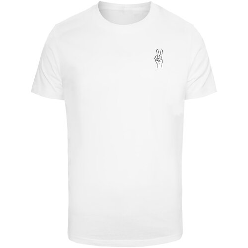 MT Men Men's T-shirt Peace Hand - white Slike