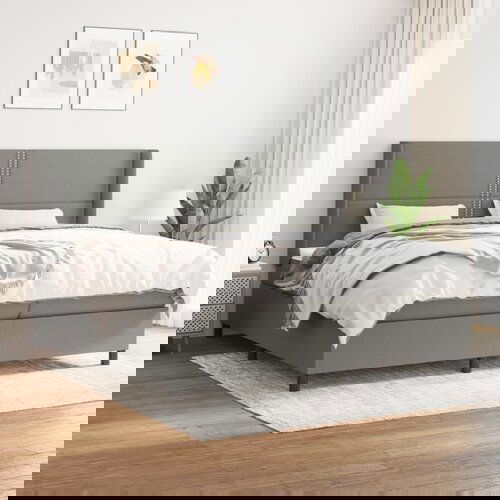 The Living Store Box spring postelja z vzmetnico temno siva 200x200 cm blago - Box Spring Postelja, (21521009) Slike