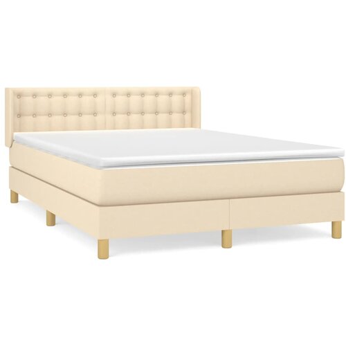 Maison Chic Box spring postelja - Vzmetna postelja z vzmetnico krem 140x200 cm blago SL8375, (21886373) Cene