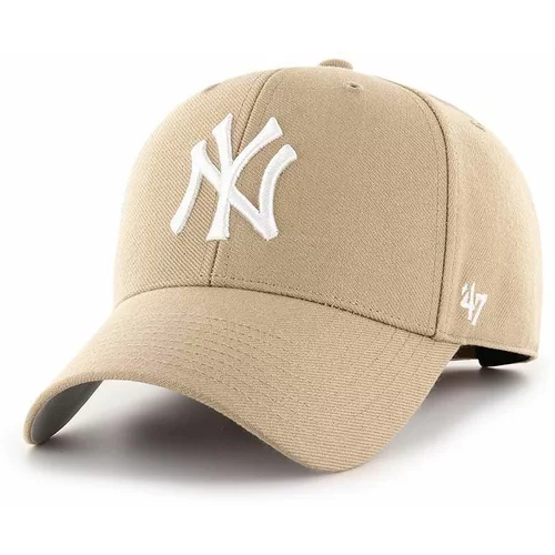 47 Brand Kapa sa šiltom s dodatkom vune MLB New York Yankees boja: bež, s aplikacijom