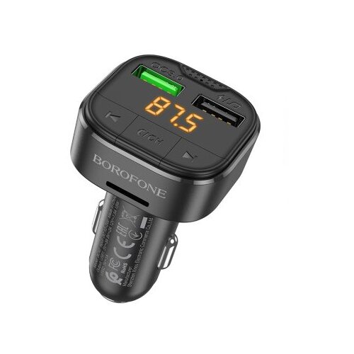 FM transmiter Bluetooth sa USB punjaćem BOROFONE BC43 TF card playback QC3.0 car black Slike