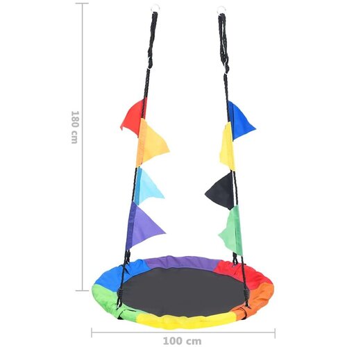 VidaXL Ljuljačka duginih boja sa zastavicama 100 cm Slike