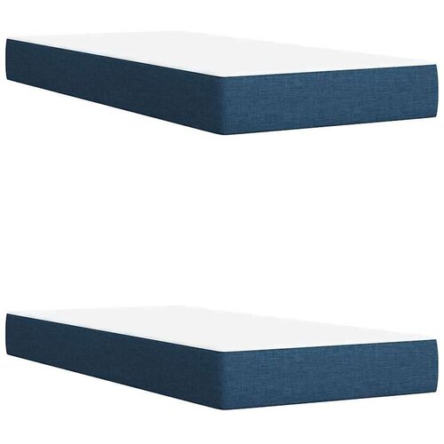 vidaXL Box spring postelja z vzmetnico modra 200x200 cm blago, (21308223) Cene
