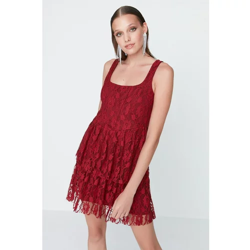 Trendyol Claret Red Lace Dress