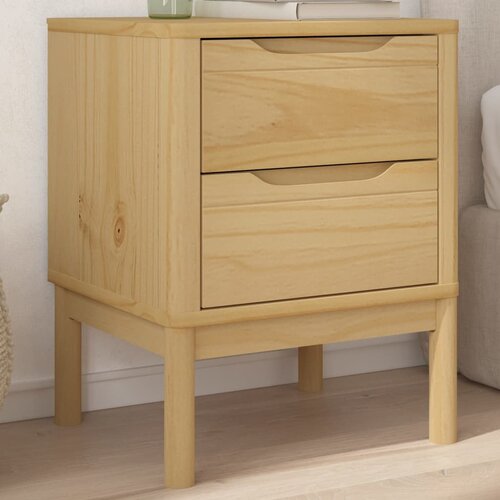 vidaXL Nočna omarica voščeno rjava 45x39x57 cm trdna borovina Cene