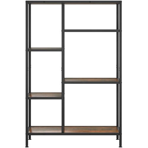  Polica za knjige 80x30x120 cm od čelika i konstruiranog drva - Tamno smeđa 120 cm Slike