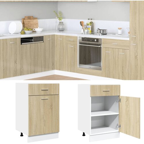  The Living Store Spodnja omarica s predalom sonoma hrast 50x46x81,5 cm - Spodnja Omarica S Predalom, (21496311) Cene