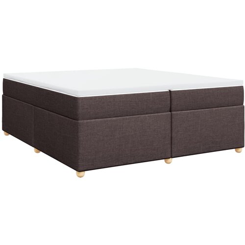 vidaXL Box spring postelja z vzmetnico temno rjav 200x200 cm blago, (21308502) Cene