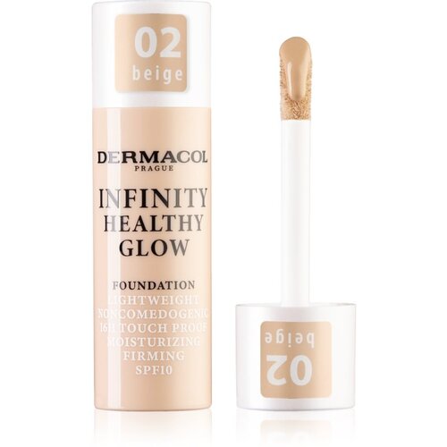 Dermacol Infinity Healthy Glow tekoči puder SPF 10 odtenek 02 Beige 20 g Slike