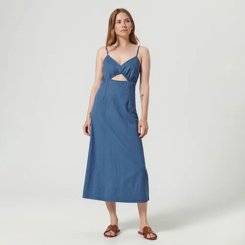 Sinsay - Midi obleka z naramnicami - Modra
