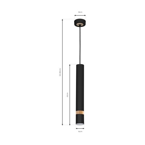  Luster na sajli JOKER BLACK WOOD 1xGU10/8W/230V Slike