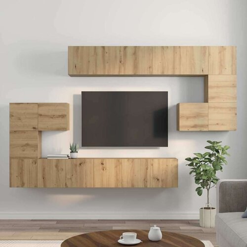  Set TV komoda s policom Ostalo 10 pcs hrast artisan 180 x 30 x 90.5 cm Slike