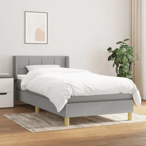  Box spring postelja z vzmetnico svetlo siv 100x200 cm blago, (20724032)