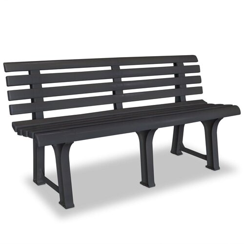 The Living Store Vrtna klop 145,5 cm plastika antracitne barve - Vrtna Klop, (21466098) Cene