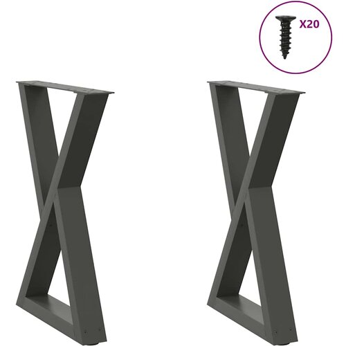 VidaXL Noge za blagovaonski stol 2 kom antracit 60x(72-73,3) cm čelik Slike