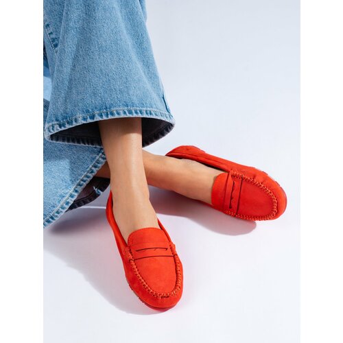 SHELOVET Suede orange women's loafers Slike