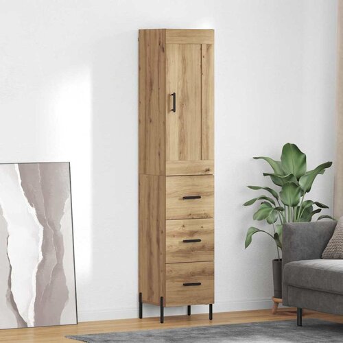 vidaXL Highboard Umjetnički hrast 34,5 x 34 x 180 cm Konstruirano drvo Cene