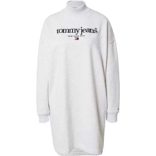 Tommy Jeans Obleka temno modra / svetlo siva / ognjeno rdeča / bela