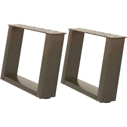  Noge za stolić U-oblika 2 kom Prirodni čelik 50x(30-31) cm Slike