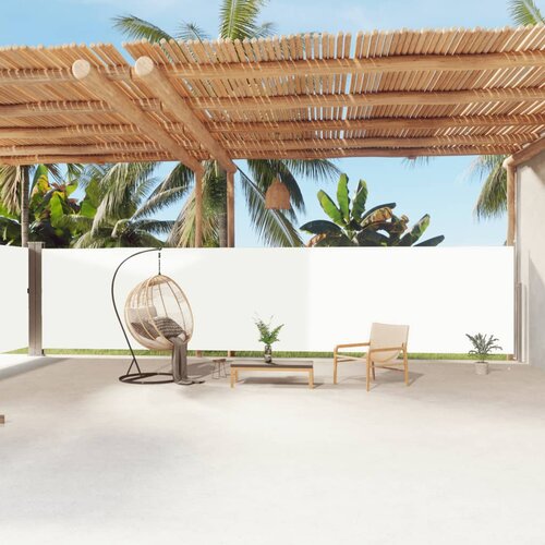VidaXL Uvlačiva bočna tenda krem 180 x 1200 cm Slike