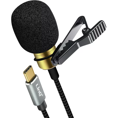 LINQ Visokokakovosten 360° vsesmerni mikrofon USB-C Lavalier s 3m kablom, - crn, (20731589)