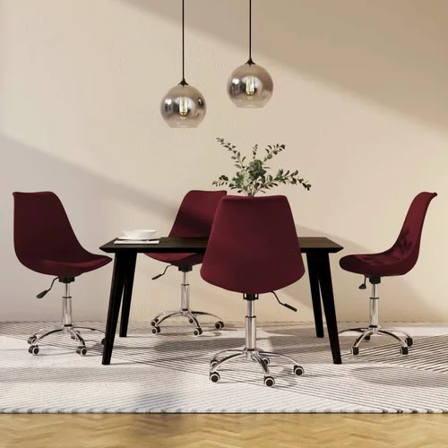  Vrtljivi jedilni stoli 4 kosi vijolično blago, (20699796)