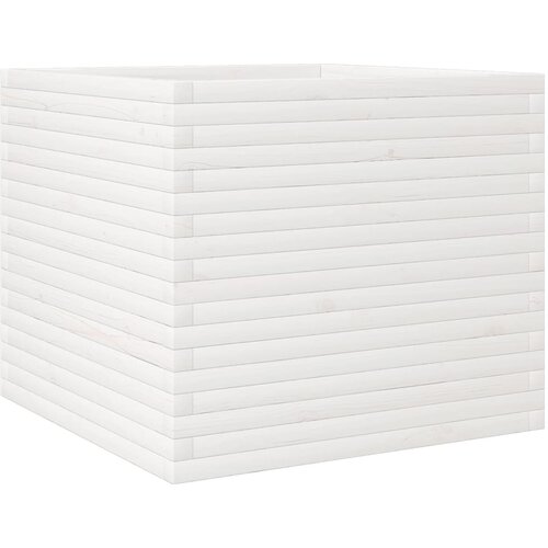 VidaXL Vrtno cvetlično korito belo 80x80x68,5 cm trdna borovina, (21159797) Slike