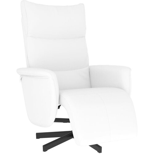 Maison Chic Naslanjač - Relax naslanjač z naslonom za noge belo umetno usnje, (22040173) Cene