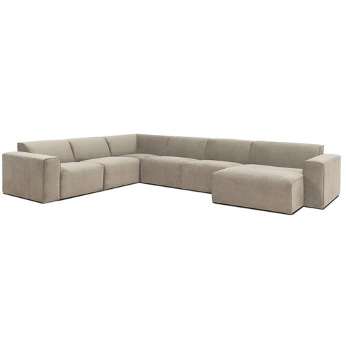 Scandic bež bar&amp;scaron;unasta modularna sofa u obliku slova U Sting, desni kut Slike