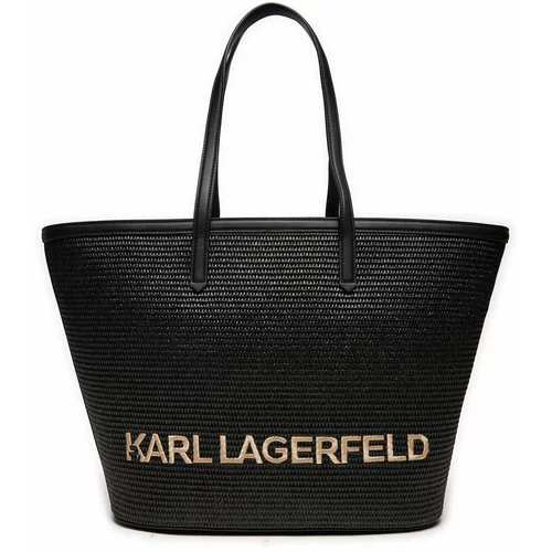 Karl Lagerfeld Shopper torba 'ESSENTIAL' bež / crna