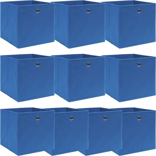 vidaXL škatle za shranjevanje 10 kosov modre 32x32x32 cm blago