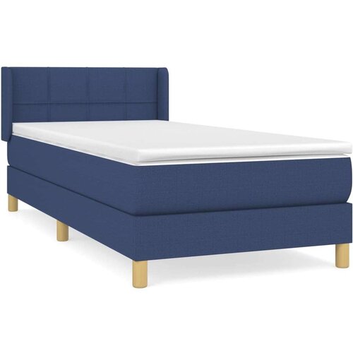 vidaXL Box spring postelja z vzmetnico modra 80x200 cm blago Cene