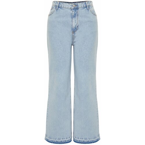 Trendyol Curve Light Blue Leg Color Block Wide Cut Jeans Slike