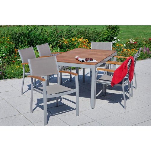 Gardenson Vrtna Garnitura Naxos, 7-Delno, Siva, Aluminij Cene