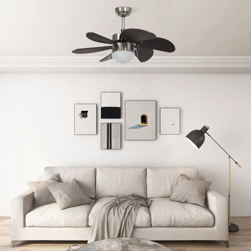 The Living Store Stropni ventilator sa svjetlom 76 cm tamnosmeđi Cijene