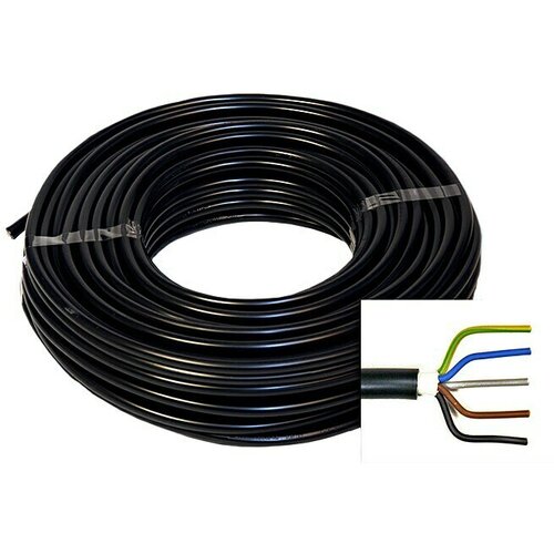  Zemeljski kabel NYY-J 5x1,5 mm² (NYY-J, 5, 1,5 mm², 10 m, Črne barve) Cene