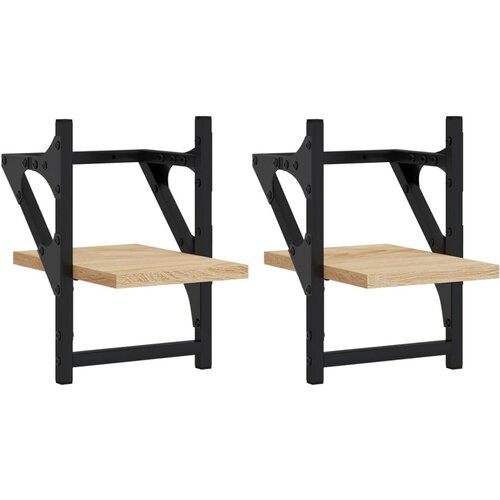 Maison Chic 2 kosi Stenske Police - Viseče police s prečkami sonoma hrast 20x25x30 cm, (21793779) Cene